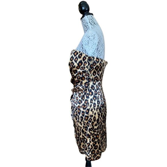 Vintage A.J. Bari for Neiman Marcus Silk Strapless Leopard Print Cocktail Dress - Picture 6 of 12